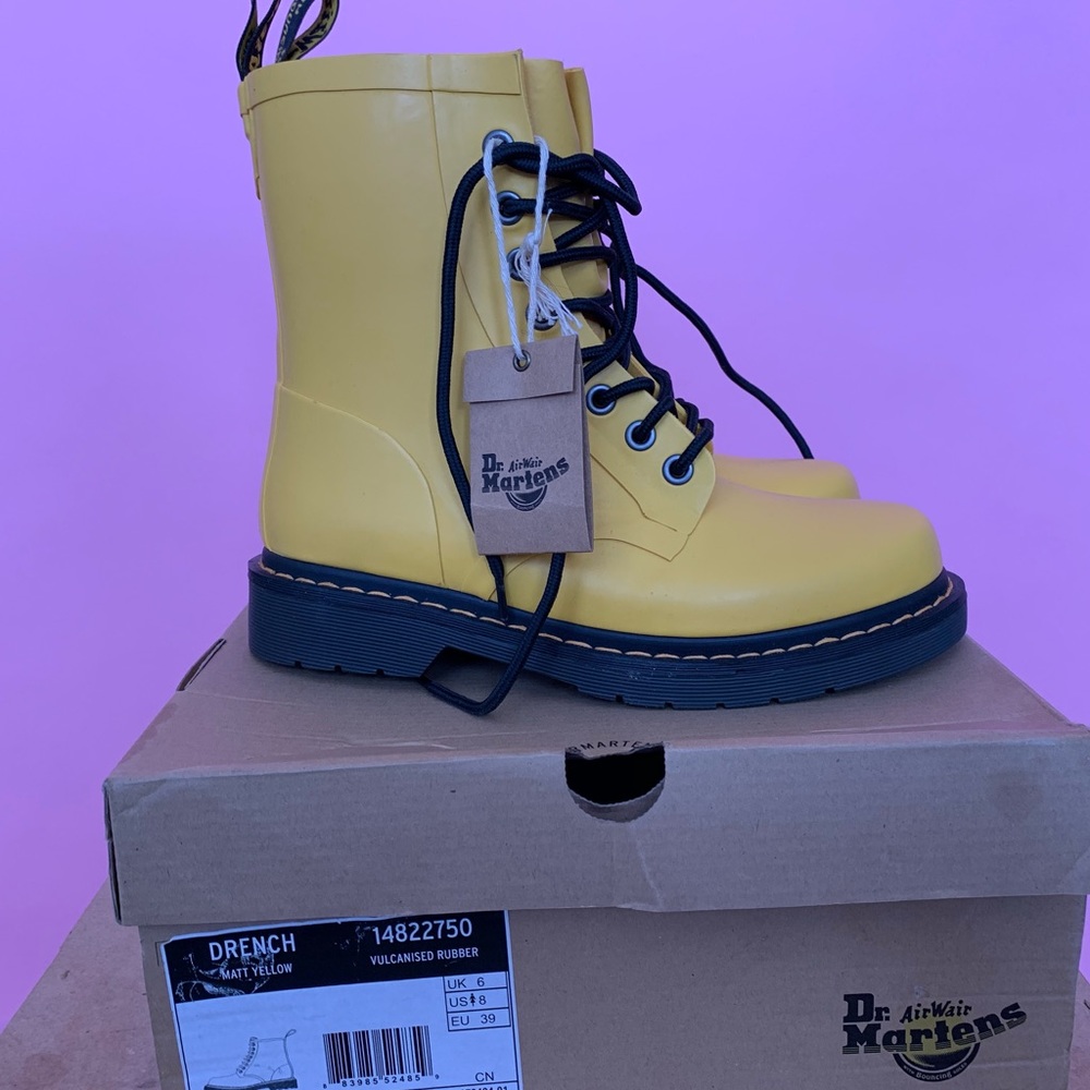 Yellow Drench Dr Martens 1460 Vulcanized Rubber